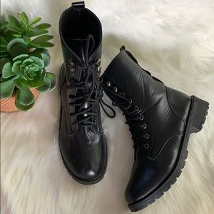 moto combat military fold over tall boots